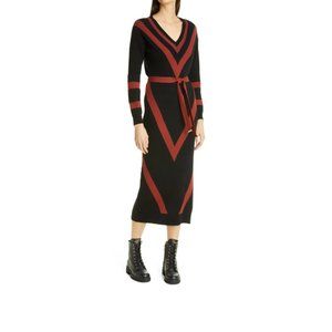 Ted Baker London Bertta Long Sleeve Wool Blend Midi Sweater Dress